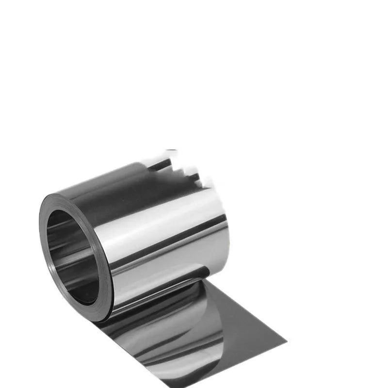 304 stainless steel metal strip roll in various widths for automotive shimming and repair.