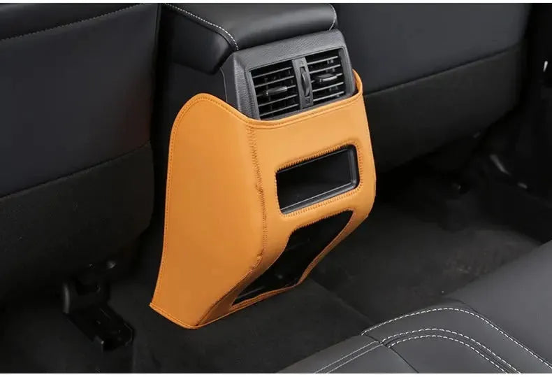 Three-piece leather anti-kick pad set for 2023 Mitsubishi Outlander seat protection