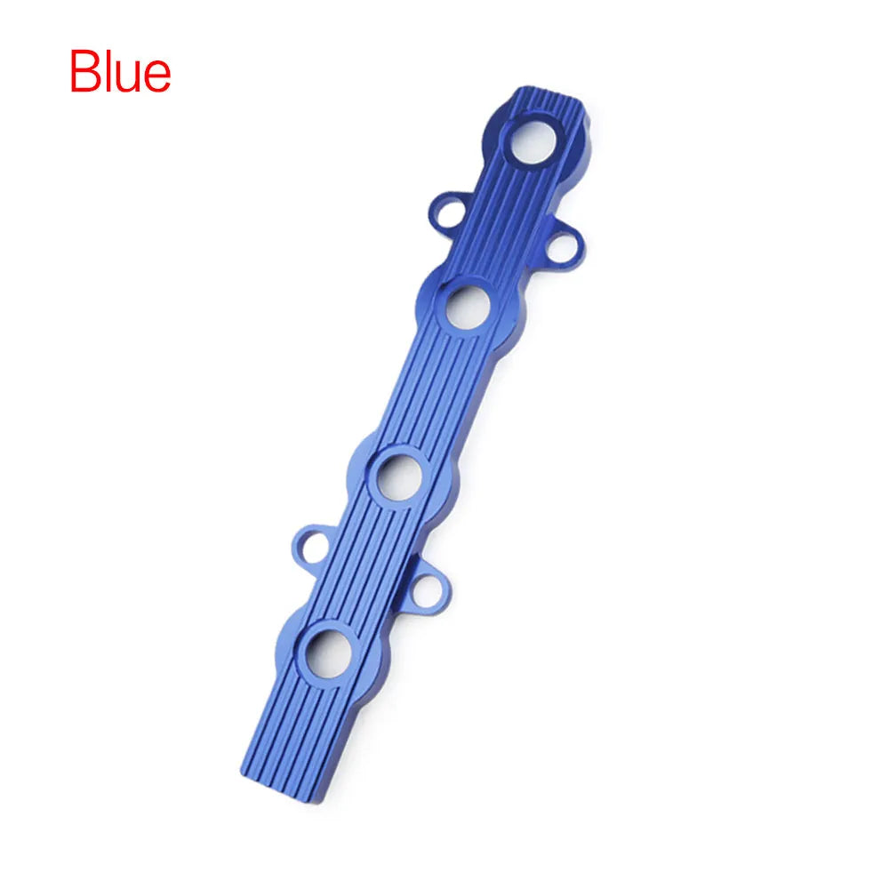 Aluminium alloy car bonnet vent shown in blue, red, and silver colour options.