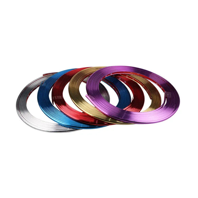 Galvanized purple PVC wheel trim roll for car decoration and protection, 8 metre length