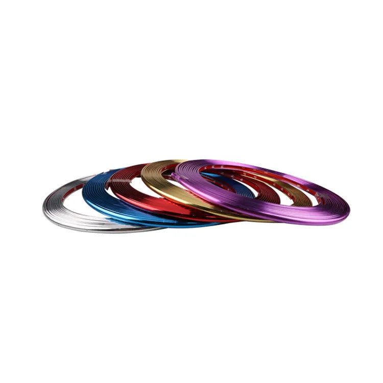 Galvanized purple PVC wheel trim roll for car decoration and protection, 8 metre length