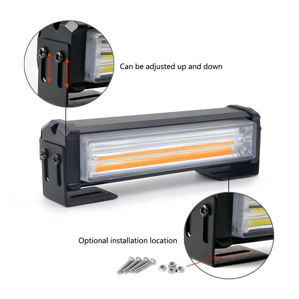 Yellow vehicle strobe warning light with 160mm diameter and aluminium alloy housing