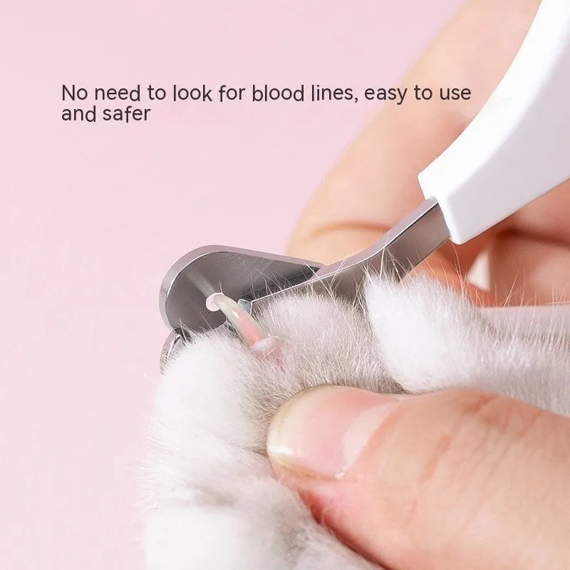 Pet nail clippers for cats with anti-bleeding round mouth design and ABS handle