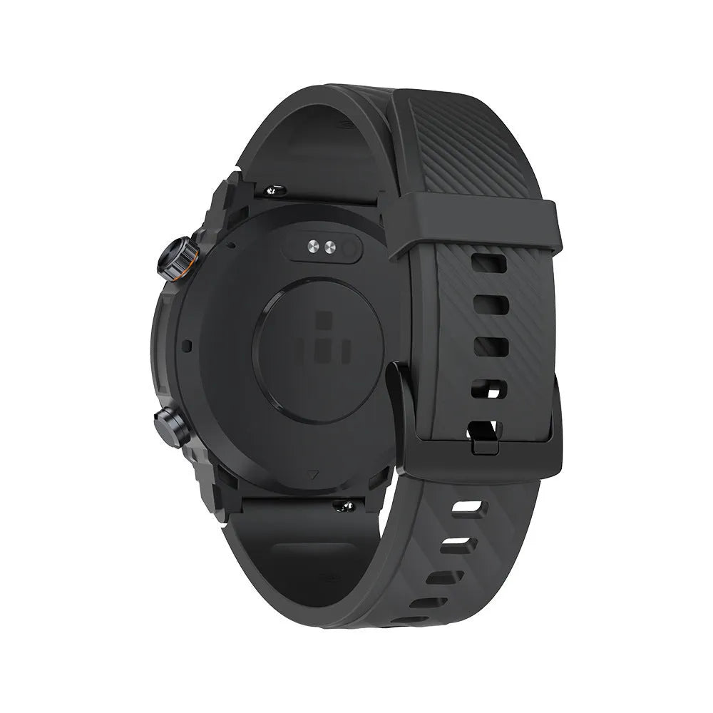 MG02 smart watch in black, khaki, or silver orange with a strap, showing its display and Bluetooth calling feature.