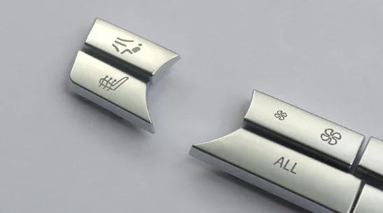 Silver automotive air conditioning dashboard button replacement sets for car interior controls