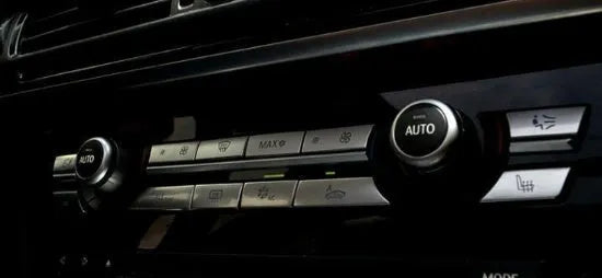Silver automotive air conditioning dashboard button replacement sets for car interior controls