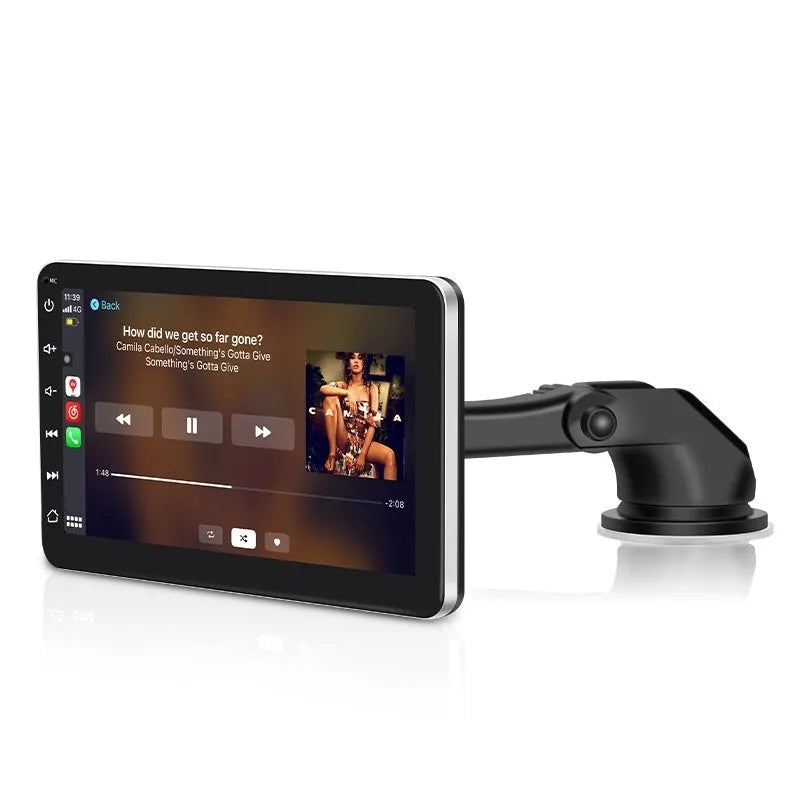 Wireless Carplay GPS car navigator with 7 inch OLED screen and suction cup mount