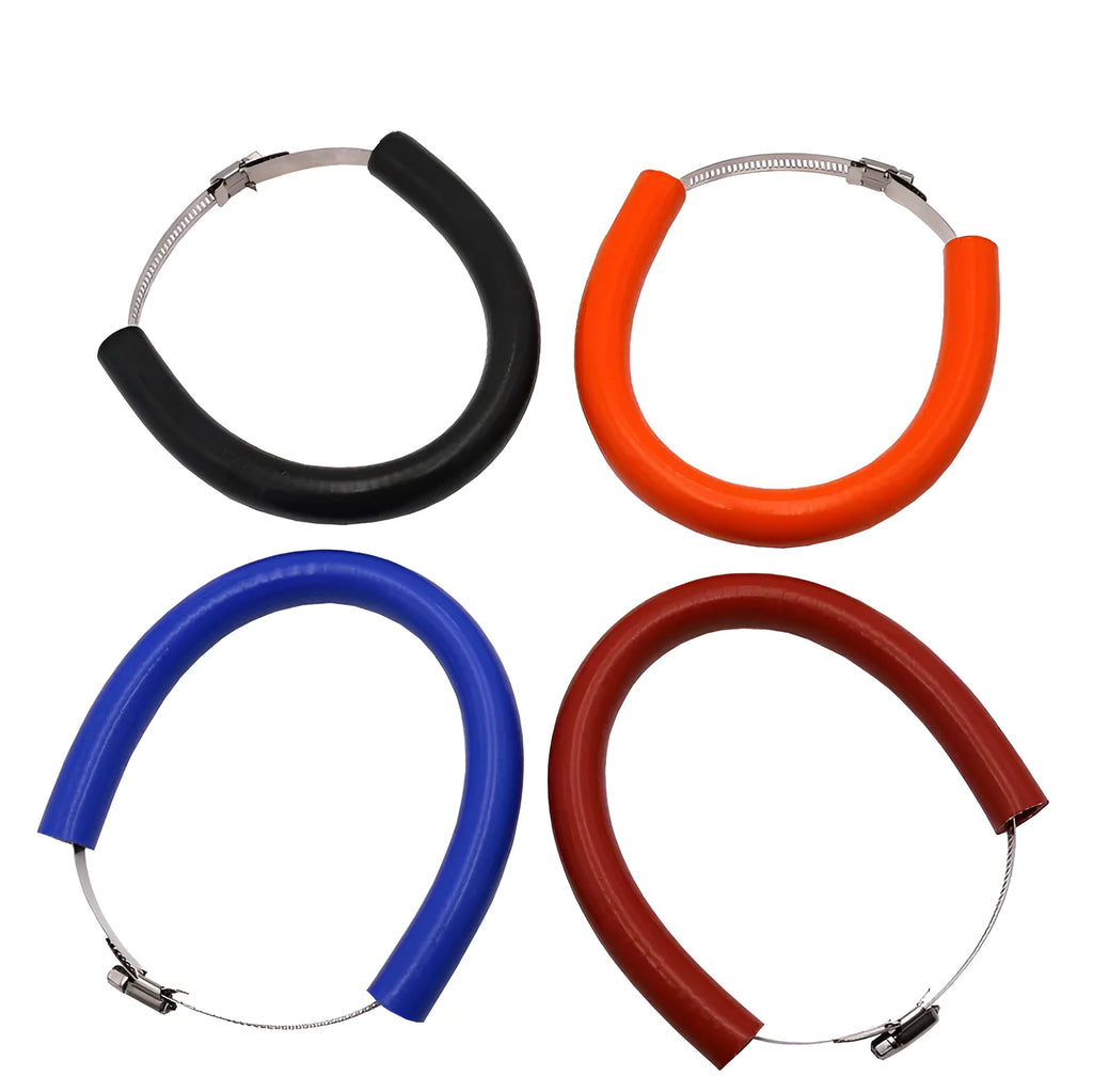 Universal motorcycle exhaust pipe anti-drop wring in stainless steel with black, blue, and orange colour options