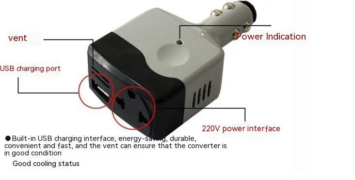 Car cigarette lighter power adapter with USB port for mobile phone charging