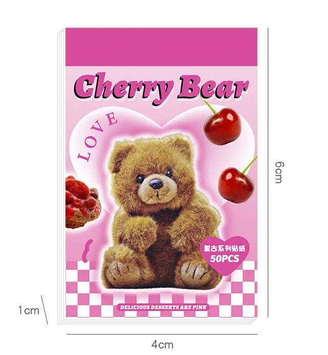 American retro cartoon sticker book showing six colour variations of 4x6cm adhesive sheets