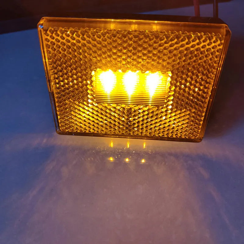 Red and yellow LED trailer side marker clearance lamp with 19cm cable.