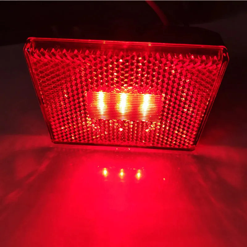 Red and yellow LED trailer side marker clearance lamp with 19cm cable.