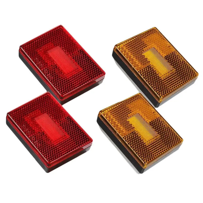 Red and yellow LED trailer side marker clearance lamp with 19cm cable.
