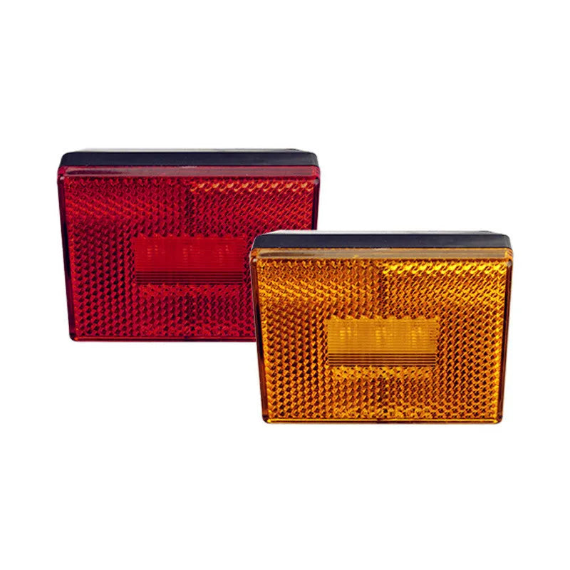 Red and yellow LED trailer side marker clearance lamp with 19cm cable.