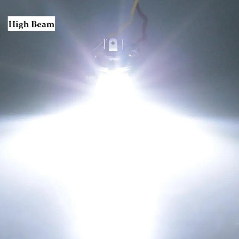 Motorcycle LED headlight unit with aluminium housing for BA20D and H4 fittings