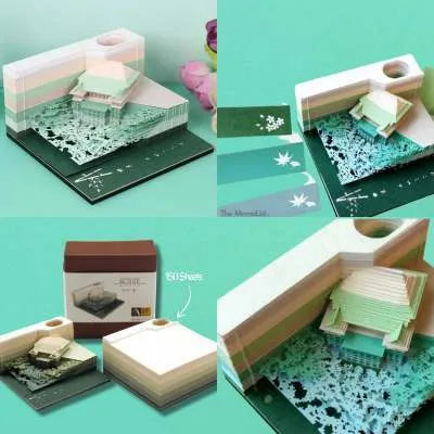 One Piece architectural sticky notes notepad with cartoon design measuring 80x45mm