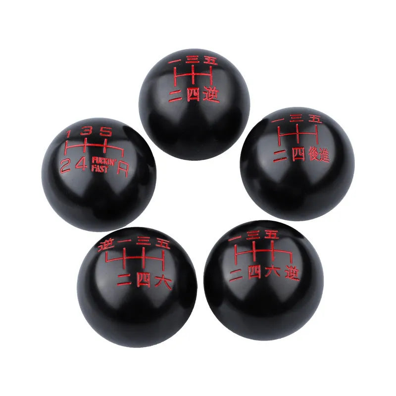 Aluminium alloy car gear shift head in one of five colour options for general modified vehicle fitment.