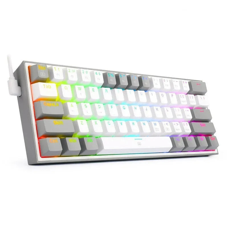K617 RGB mechanical keyboard in white pink colour with dual-keycap design