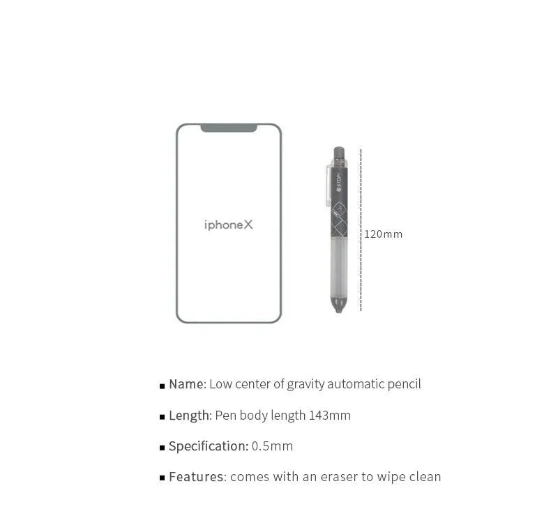 Activity 0.5mm mechanical pencils with cloud grip, one black and one white