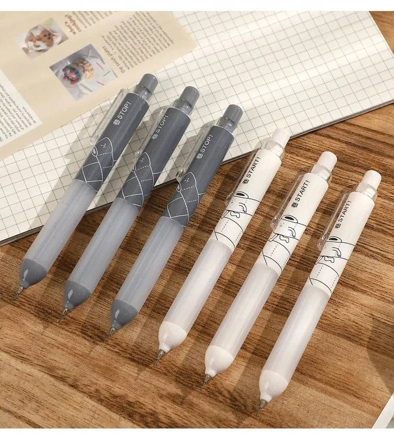 Activity 0.5mm mechanical pencils with cloud grip, one black and one white