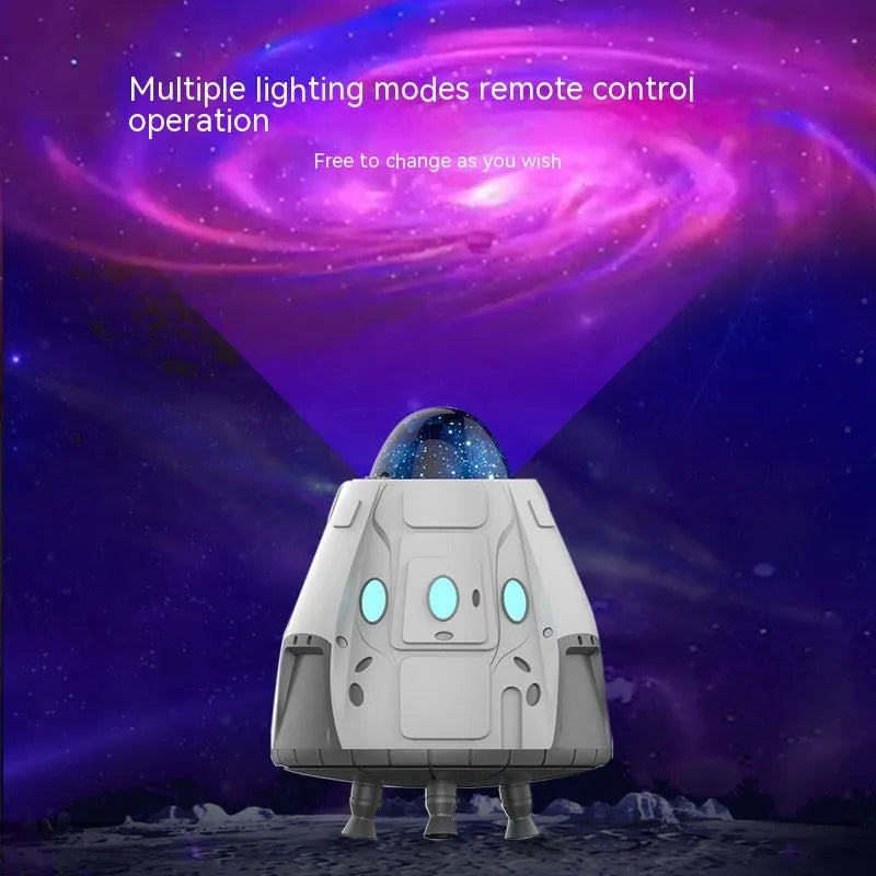 White space capsule-shaped Northern Lights ambience light with remote control