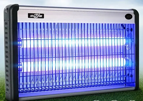 Electric mosquito killing lamp with protective grid and light tube for indoor pest control