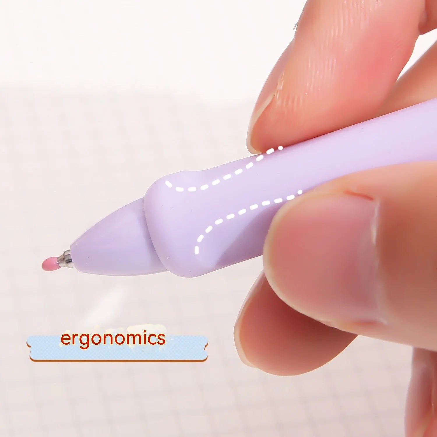 Macaron series press gel pen with 0.5mm tip in smoked brown, pink, or white ink options.
