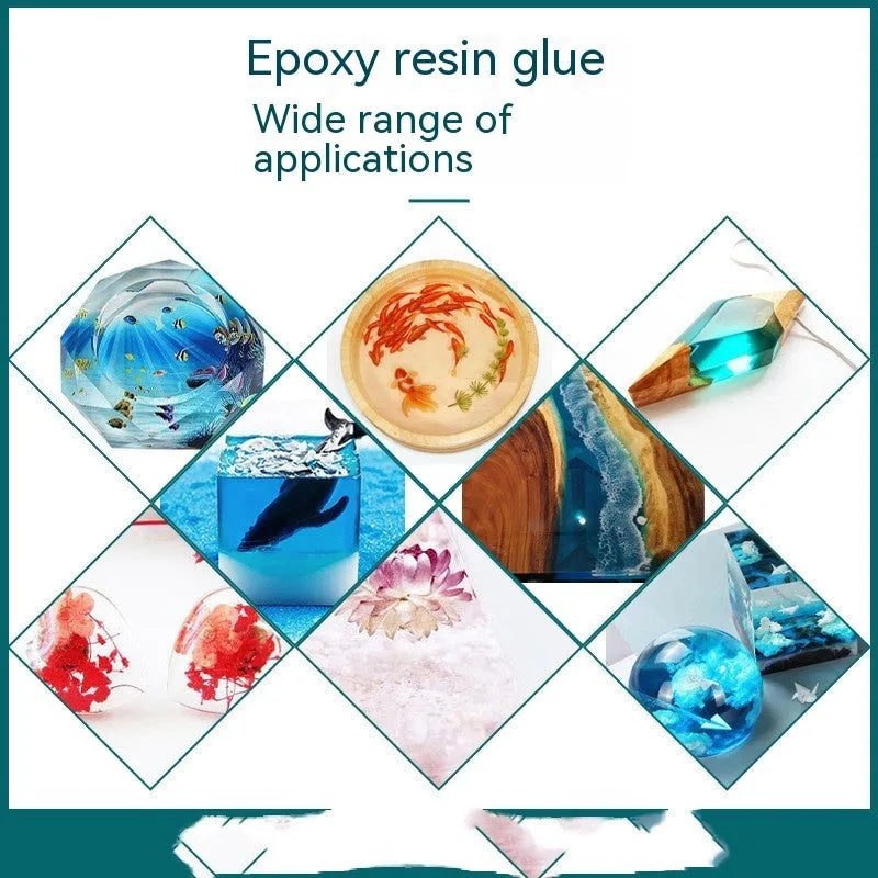 Epoxy Resin 31 Crystal Glue 1kg bottle with Crystal drops for DIY resin crafts