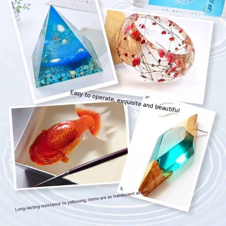Epoxy Resin 31 Crystal Glue 1kg bottle with Crystal drops for DIY resin crafts