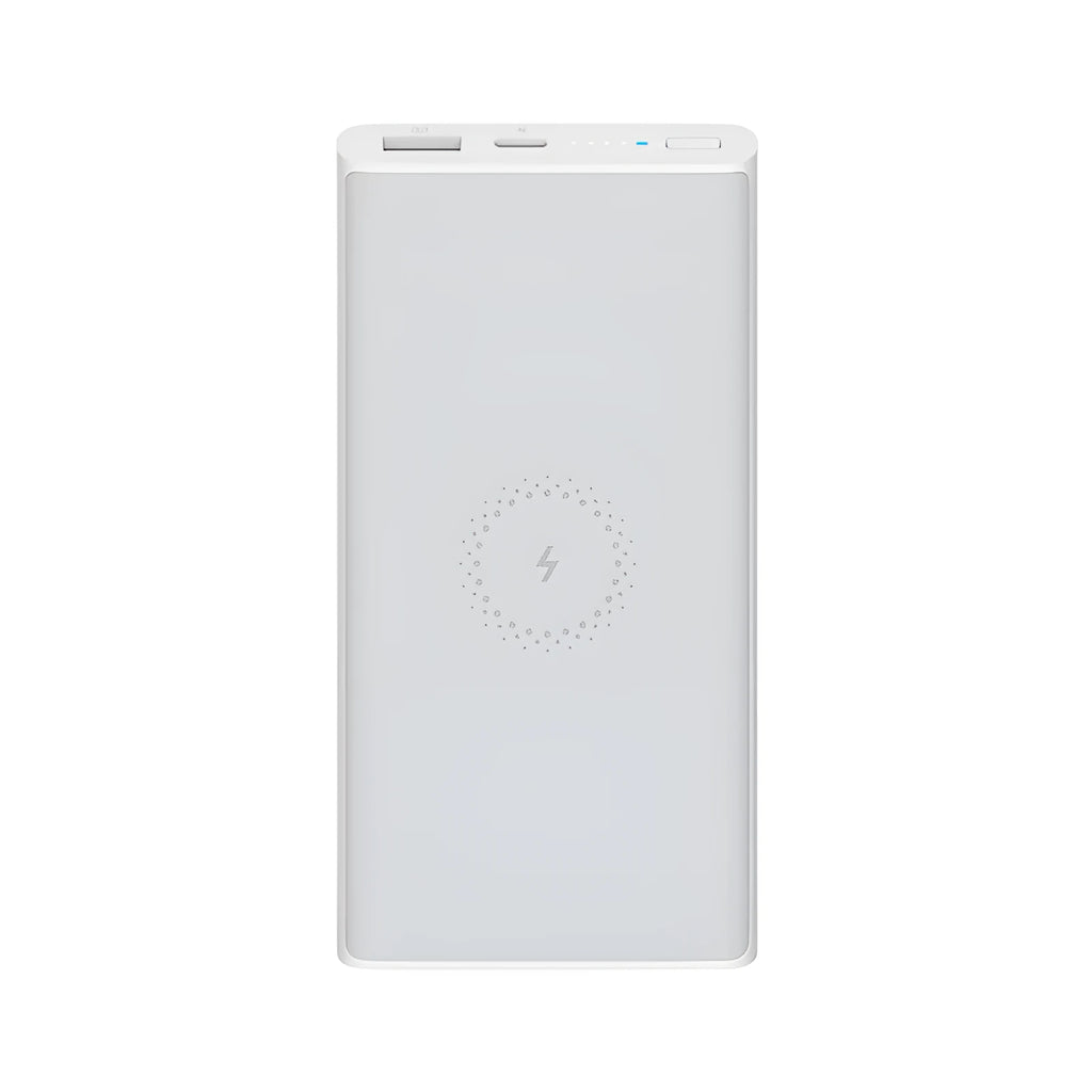 Black and white large capacity 10000mAh power bank with USB-C and wireless charging