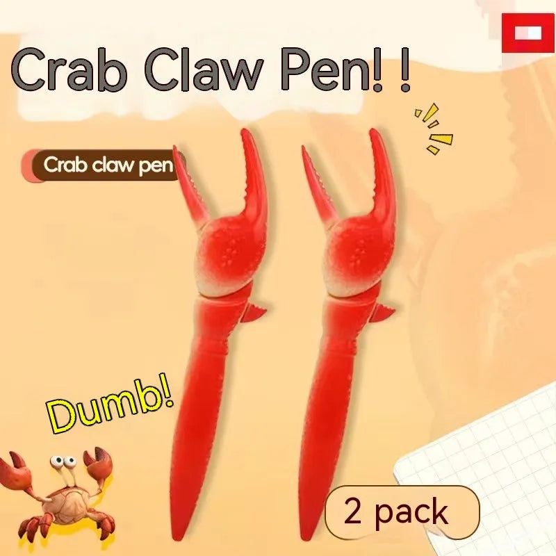 Crab-shaped novelty ballpoint pen showing the pressing can clip mechanism on one claw