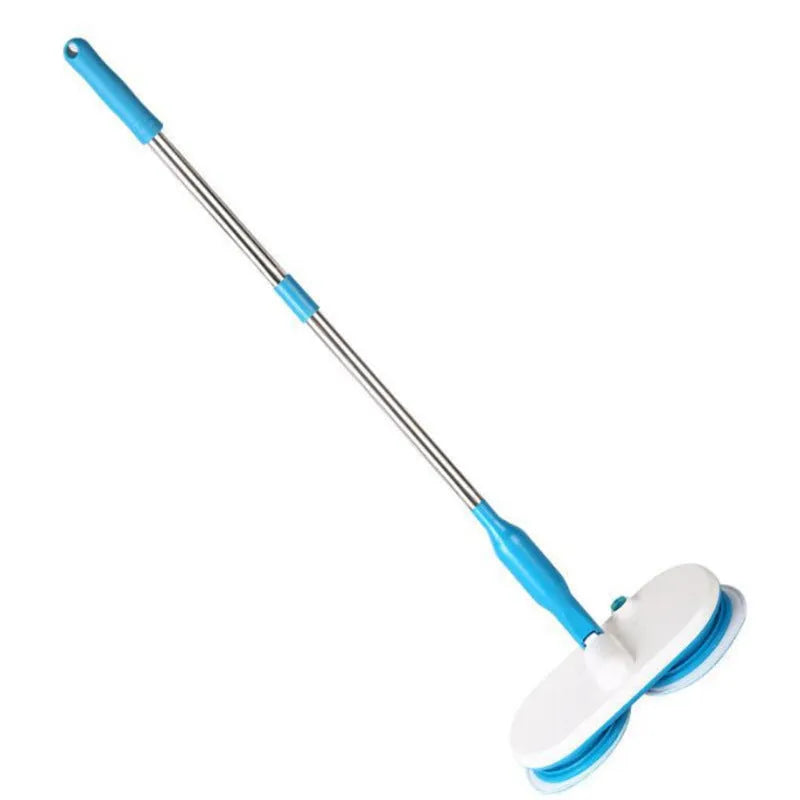 Household wireless electric floor mop with USB charging port and assorted microfiber, polishing, and scrubbing cloths.