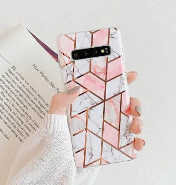 Electroplated marble finish TPU phone case for Huawei and Samsung mobile phones