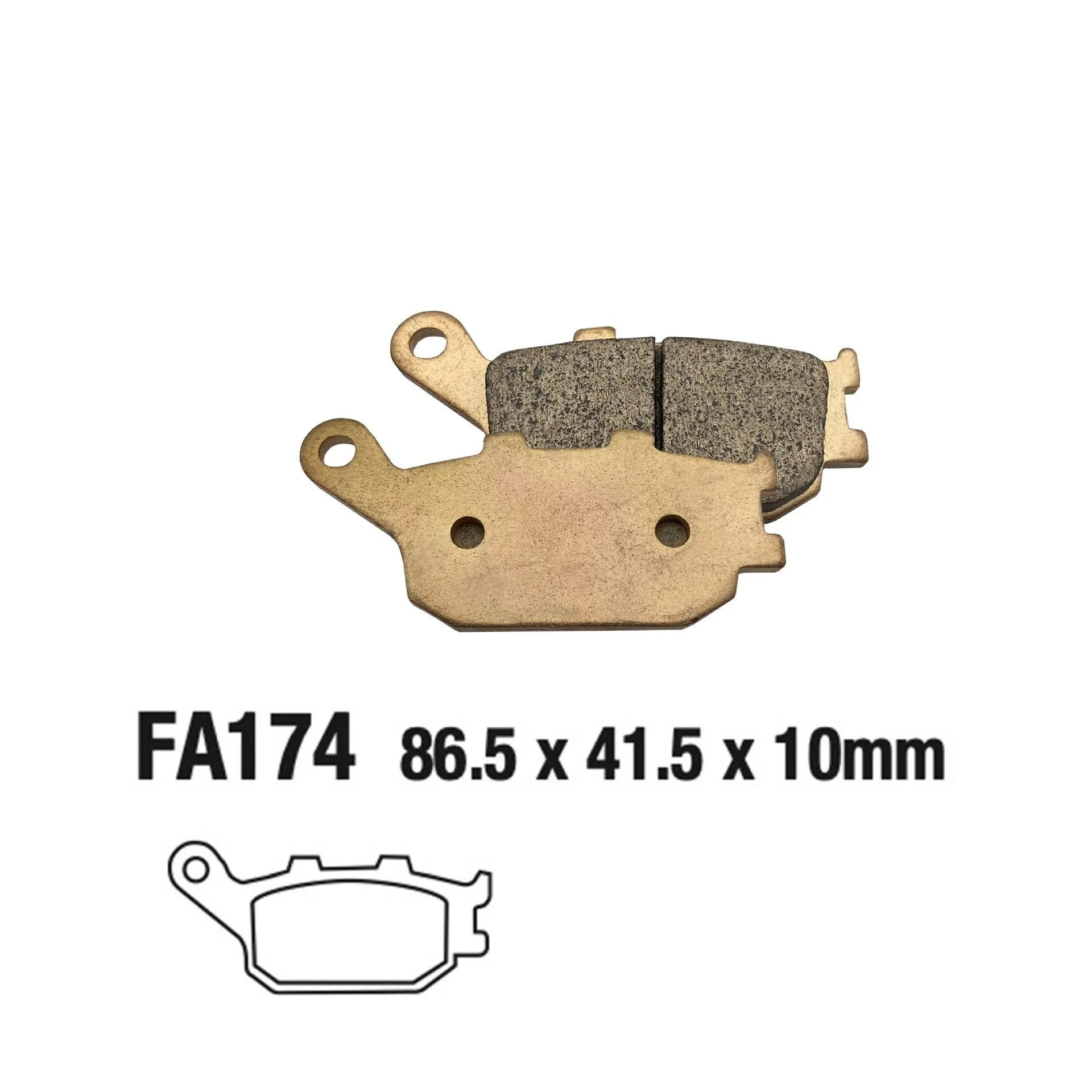 Sintered rear motorcycle brake pad for Honda CBR900RR-03, CBR929RR, CBR954RR models.