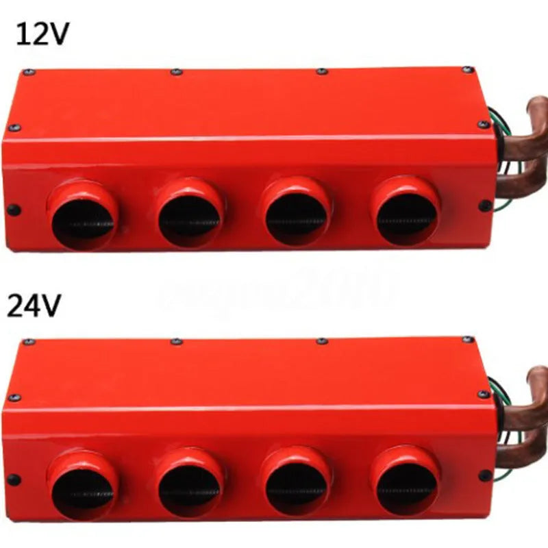 Long small four hole copper pipe body car heater metal casing 12V 24V manual control unit