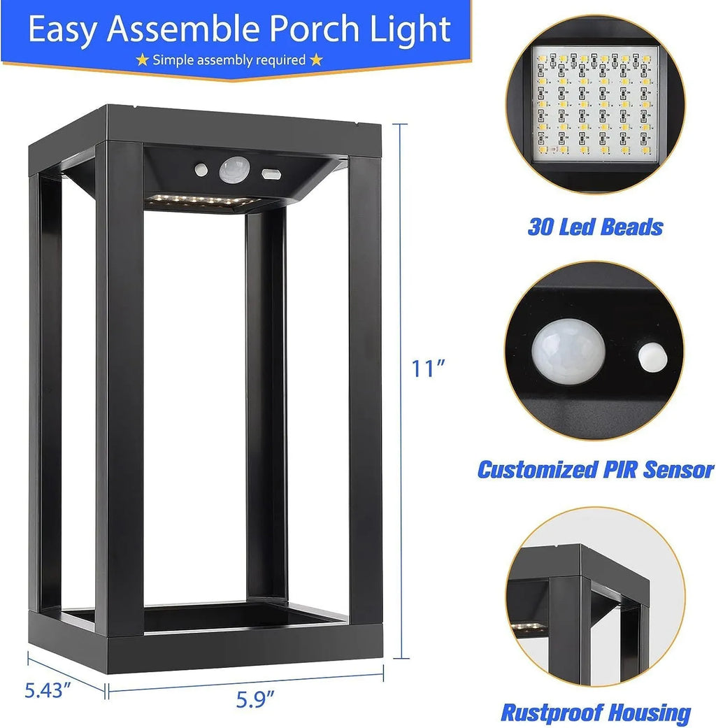 Modern Chinese solar outdoor wall lamp with plastic construction and IP65 waterproof rating for garden lighting