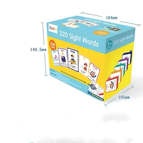 220 high frequency word gift box set with educational cards and workbooks for early childhood phonics practice
