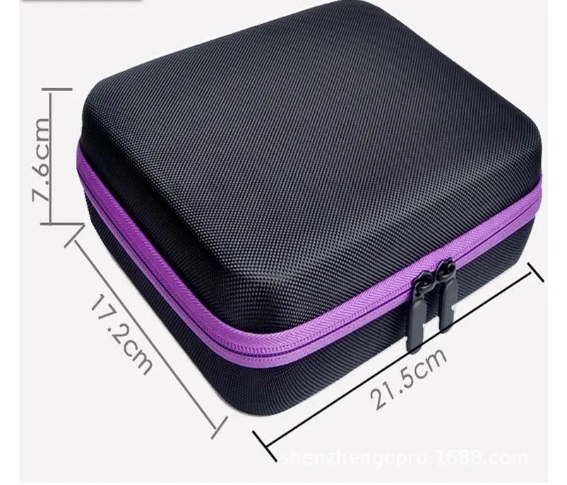 Red essential oil storage bag with 30 compartments for 15ml bottles, EVA cube design