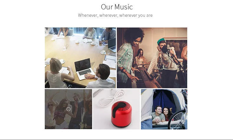 Hieha XQ11 mini waterproof metal Bluetooth speaker in black, gold, pink, red, or silver colour