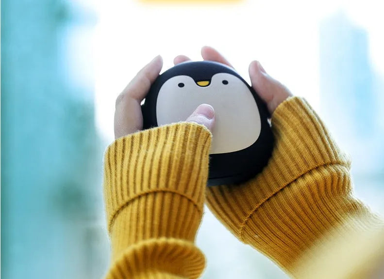 Cute penguin polar bear USB rechargeable electric hand warmer with power bank function
