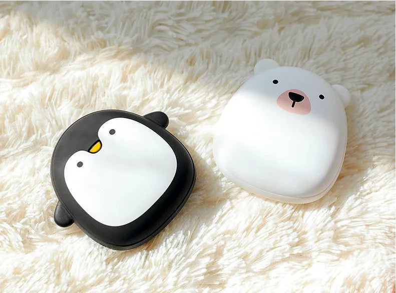 Cute penguin polar bear USB rechargeable electric hand warmer with power bank function