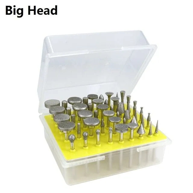 Alloy diamond grinding head set with elliptical cone shape for glass and stone polishing