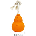 Natural rubber stuffable dog toy with treat dispenser measuring 30cm long