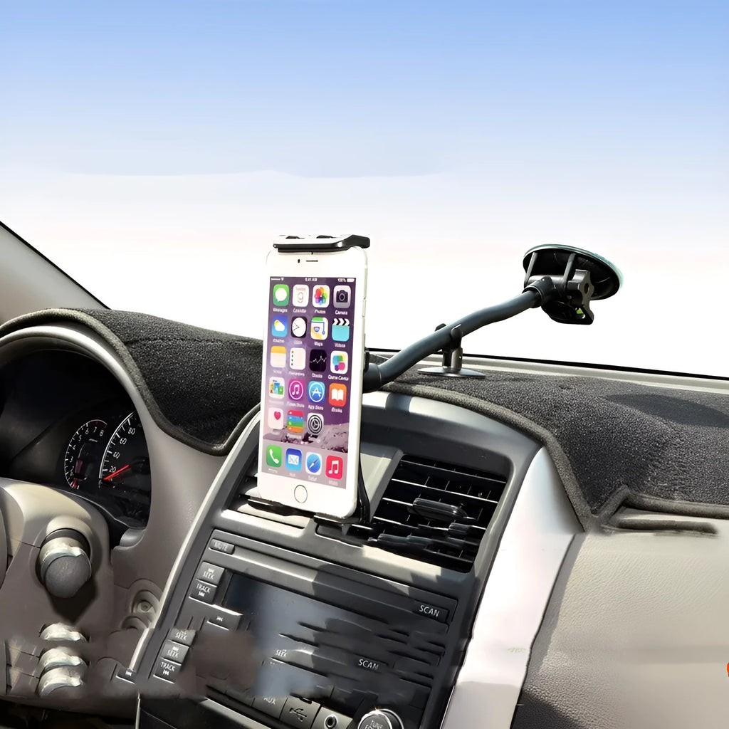 Black vehicle-mounted tablet holder with lifting bracket for 4-12 inch devices