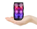 Black crystal diamond-cut Coke can shaped Bluetooth speaker lantern with colourful LED lighting.