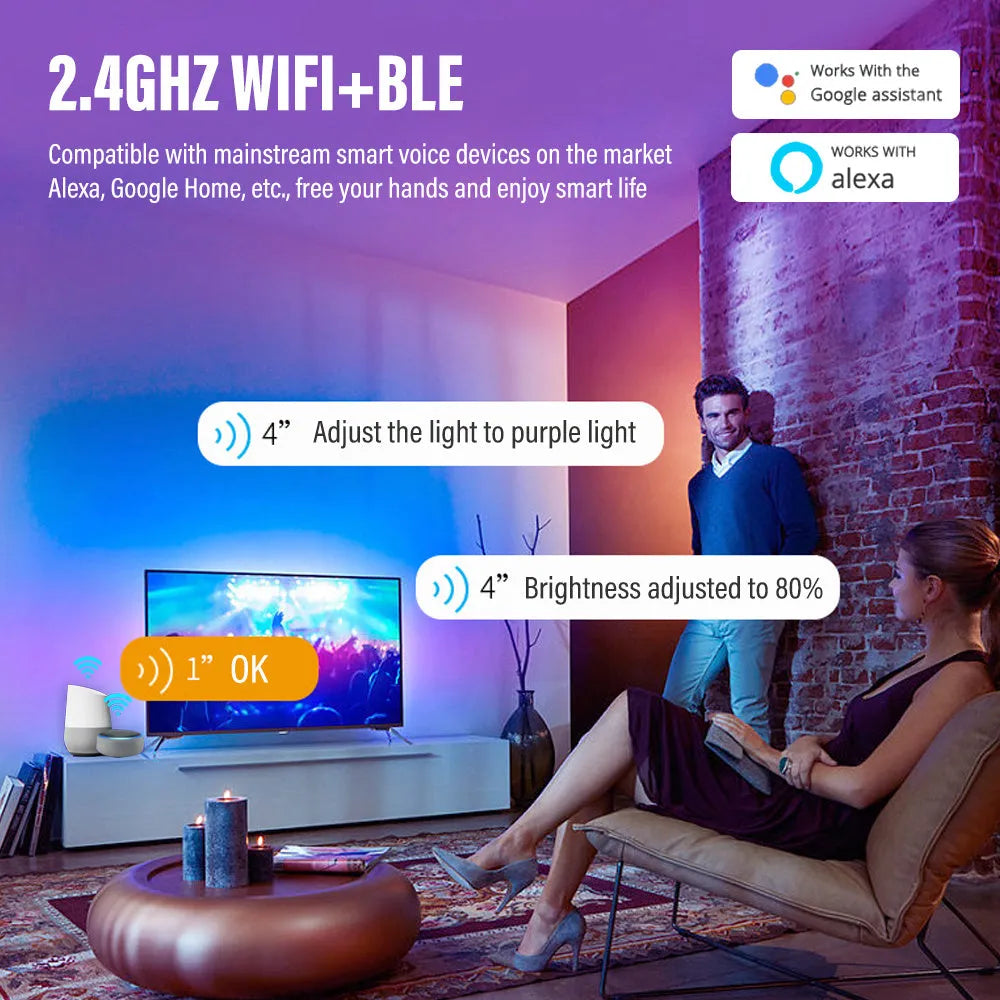 RGBCW intelligent Bluetooth ceiling lamp in black or white with app and remote control