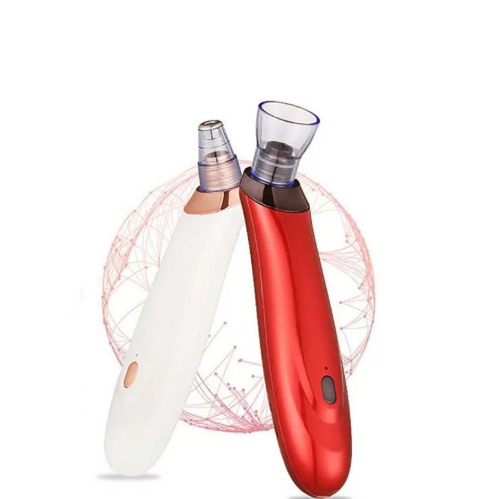 Electric blackhead remover device with four nozzle attachments for pore cleaning and acne extraction
