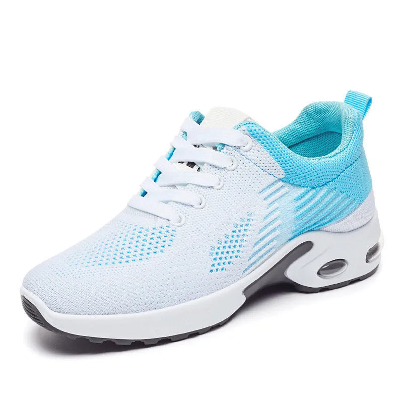 Women's Flyknit casual running shoes with striped pattern and mesh lining in available colours