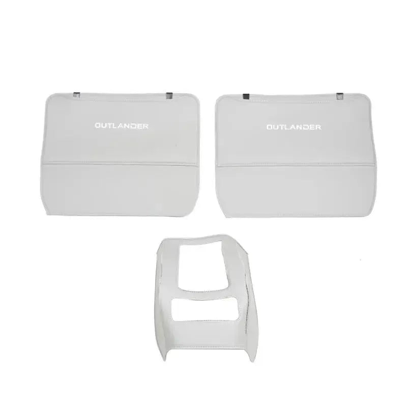 Three-piece leather anti-kick pad set for 2023 Mitsubishi Outlander seat protection