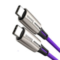 Purple and red dual Type-C data cable with 1 metre length showing Type-C connectors